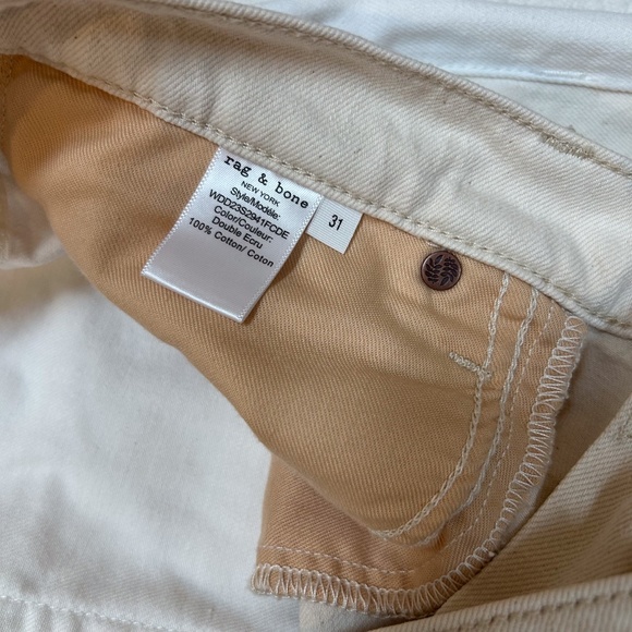 RAG & BONE Two Tone Ultra Wide Leg Jeans high-rise ECRU white/cream - sz 31 - Picture 12 of 16